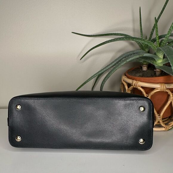 Coach Sierra Satchel Black Crossgrain Leather Dome Bag Gold Hardware Top Handle - Picture 5 of 14